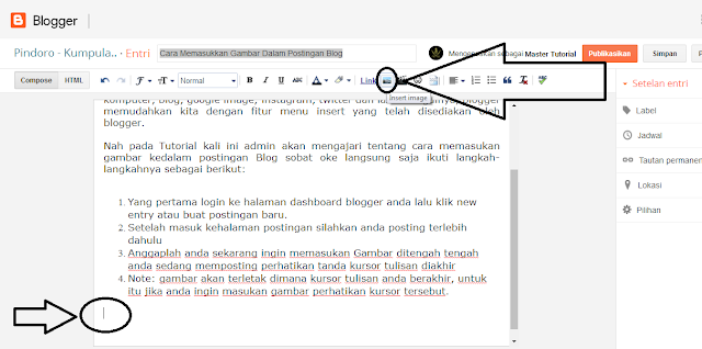 Cara Memasukkan Gambar Di Postingan Blogger - Jagoan Kode