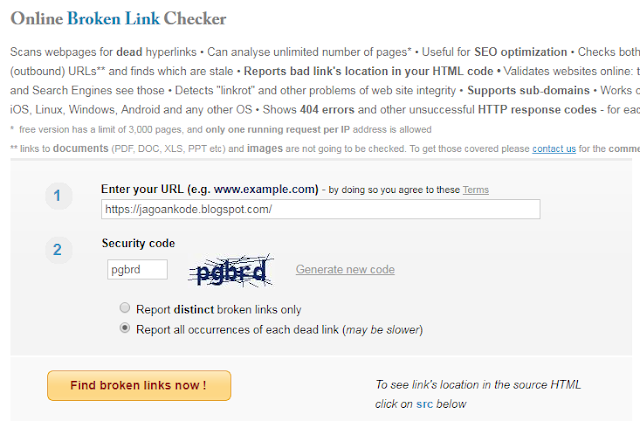 Cara MengeCek Broken Link Blog