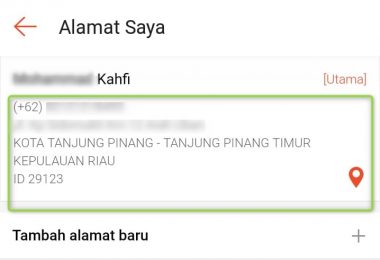 Menambahkan Alamat Rumah di Shopee