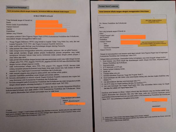 Cara Membuat Surat Lamaran Dan Surat Pernyataan CPNS Kemendikbud ...