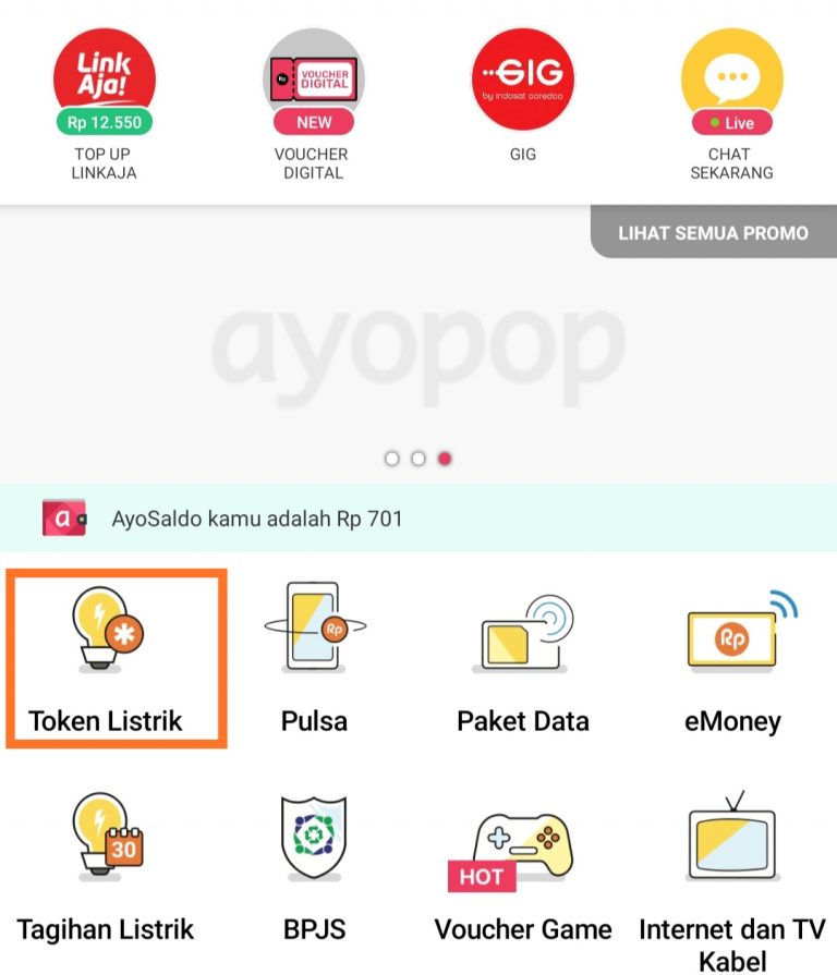 Cara Pembelian Token Listrik Menggunakan Aplikasi Ayopop - Jagoan Kode