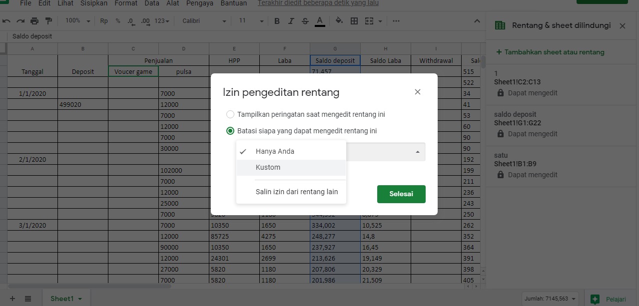  Cara  Untuk Mengunci Cell di Google Sheets Jagoan Kode 